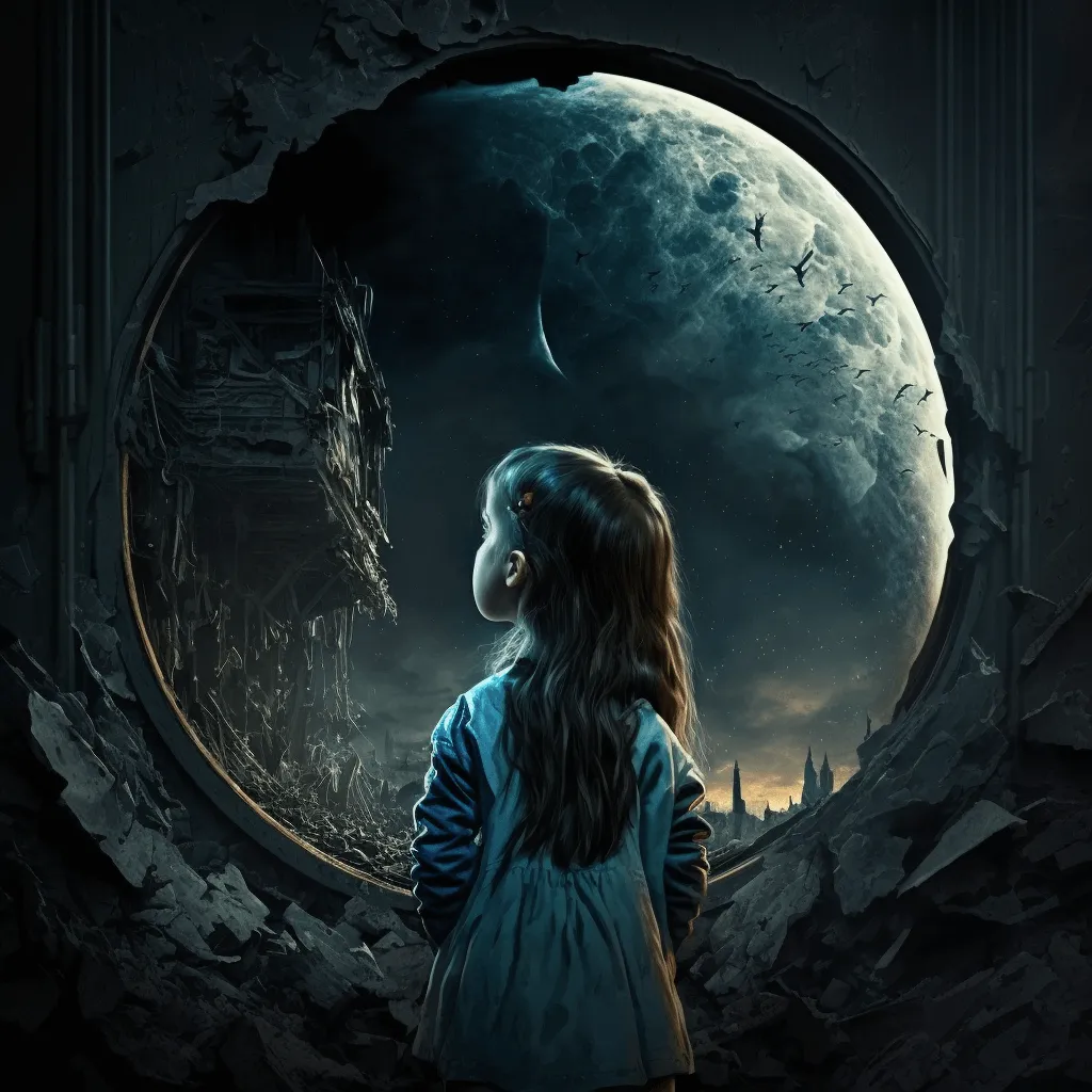 A girl looking outside